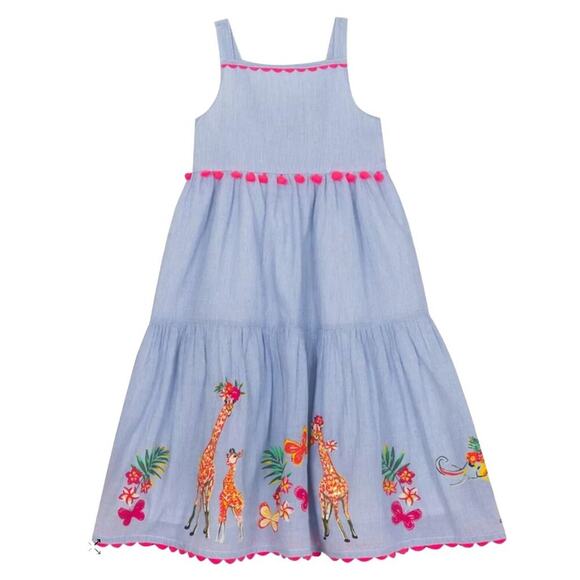 RARE EDITIONS Toddler Girls Size 2 Safari Animal Border Cotton Sundress Excellen - Picture 1 of 7